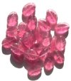 25 16x11mm Flat Oval Marble Crystal Raspberry Pink